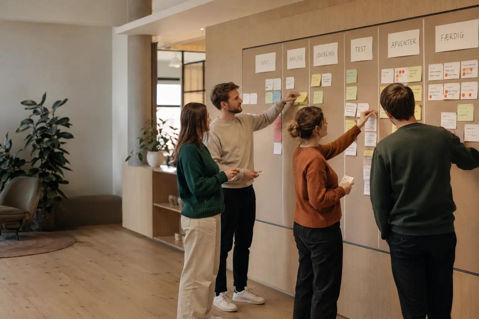 Projektteam arbejder sammen om flow, flaskehalse og fordeling af igangværende arbejde